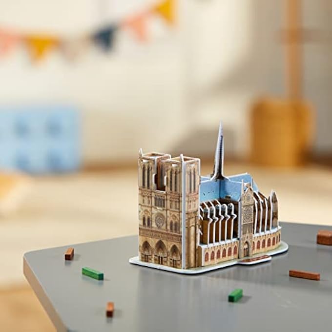 3D PUZZLE 00121 NOTRE-DAME DE PARIS 39 PIECES, HIGHLY DETAILED, 15CM IN LENGTH, FUN & EASY TO BUILD - Image 2